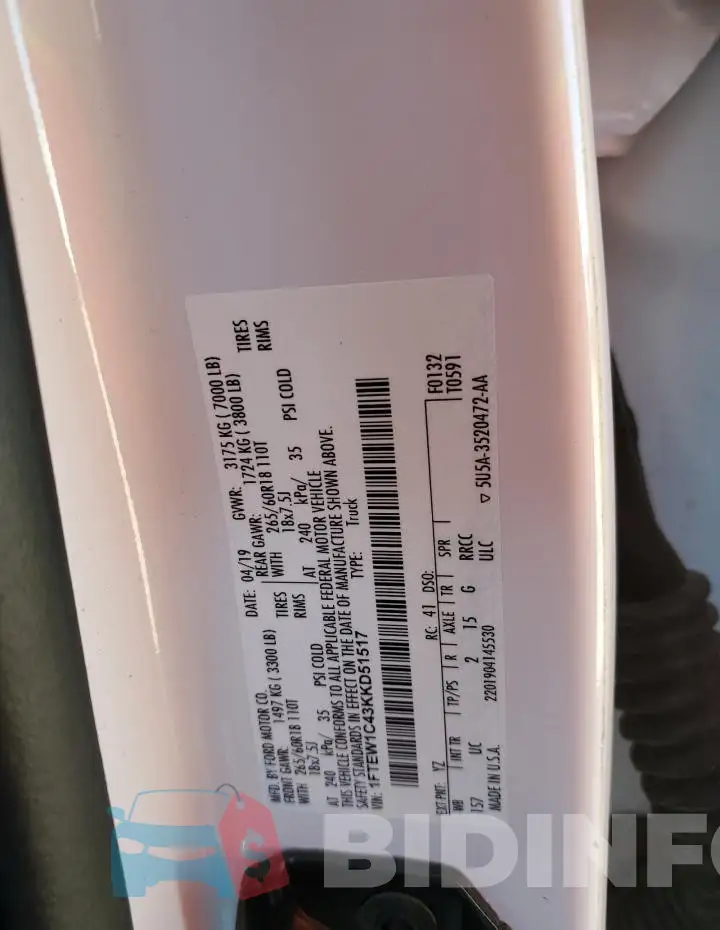 1FTEW1C43KKD51517 Photo# 12