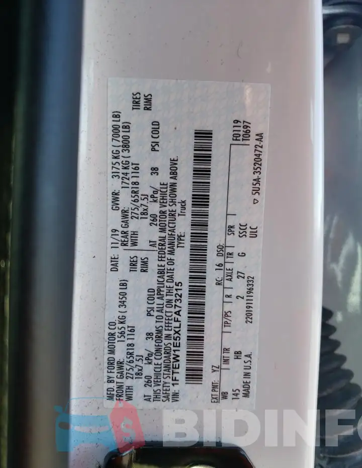 1FTEW1E5XLFA73215 Photo# 12