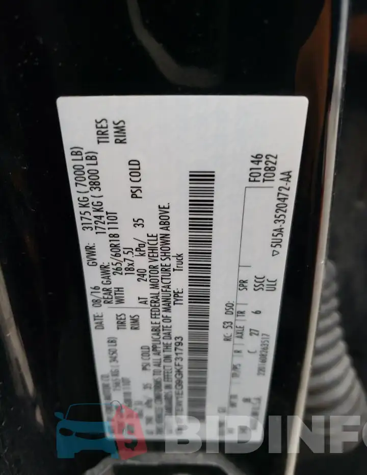 1FTEW1EG9GKF31793 Photo# 12