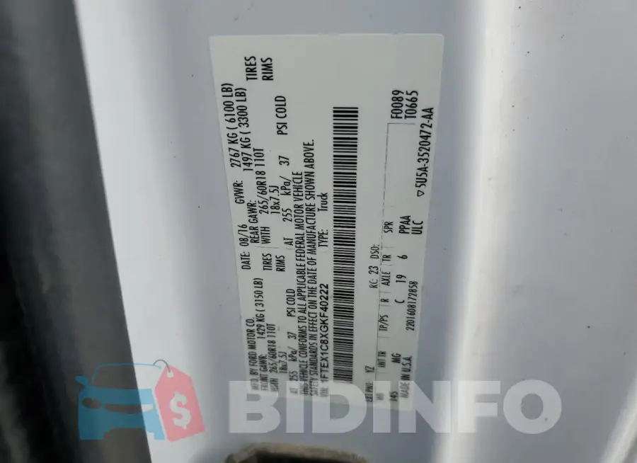 1FTEX1C8XGKF40222 Photo# 12