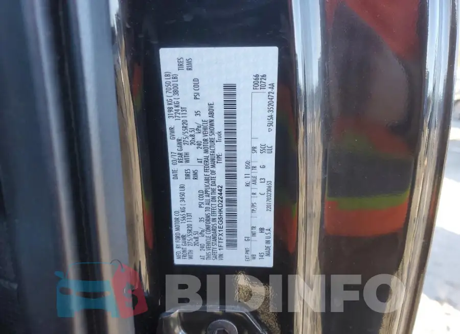 1FTFX1EG5HKD22442 Photo# 12