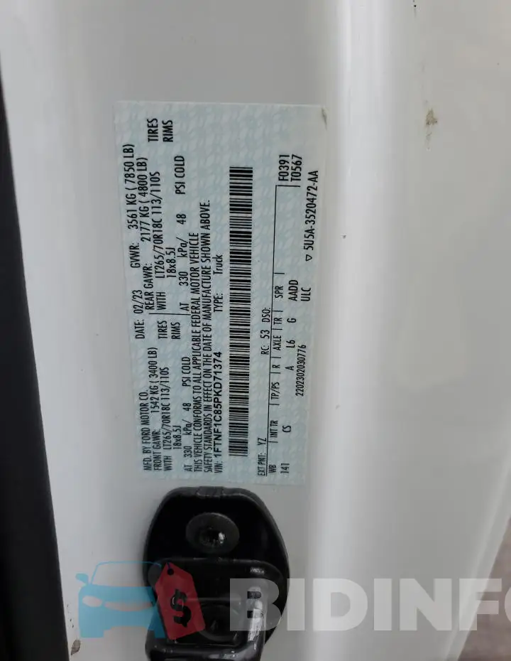1FTNF1C85PKD71374 Photo# 12