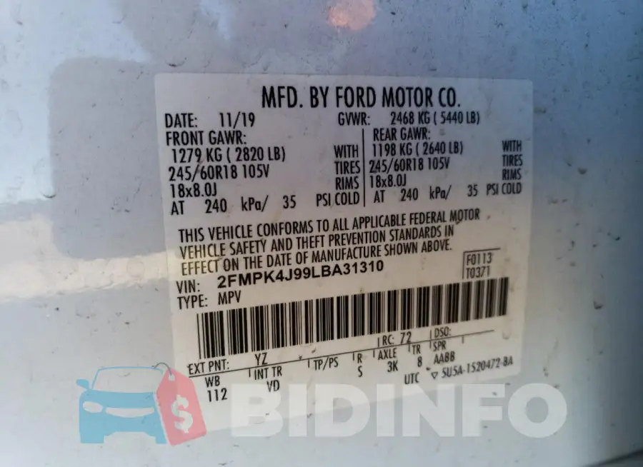 2FMPK4J99LBA31310 Photo# 13