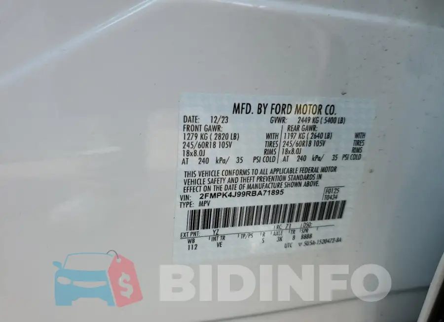 2FMPK4J99RBA71895 Photo# 12