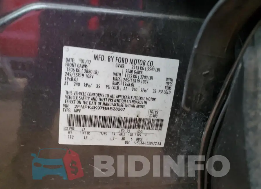 2FMPK4K97HBB28267 Photo# 13