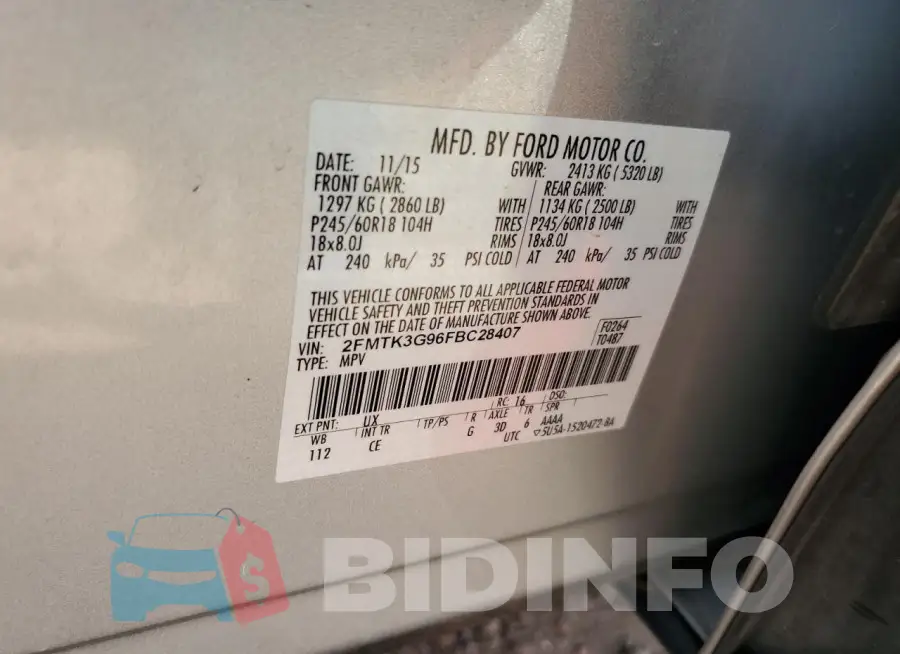 2FMTK3G96FBC28407 Photo# 12