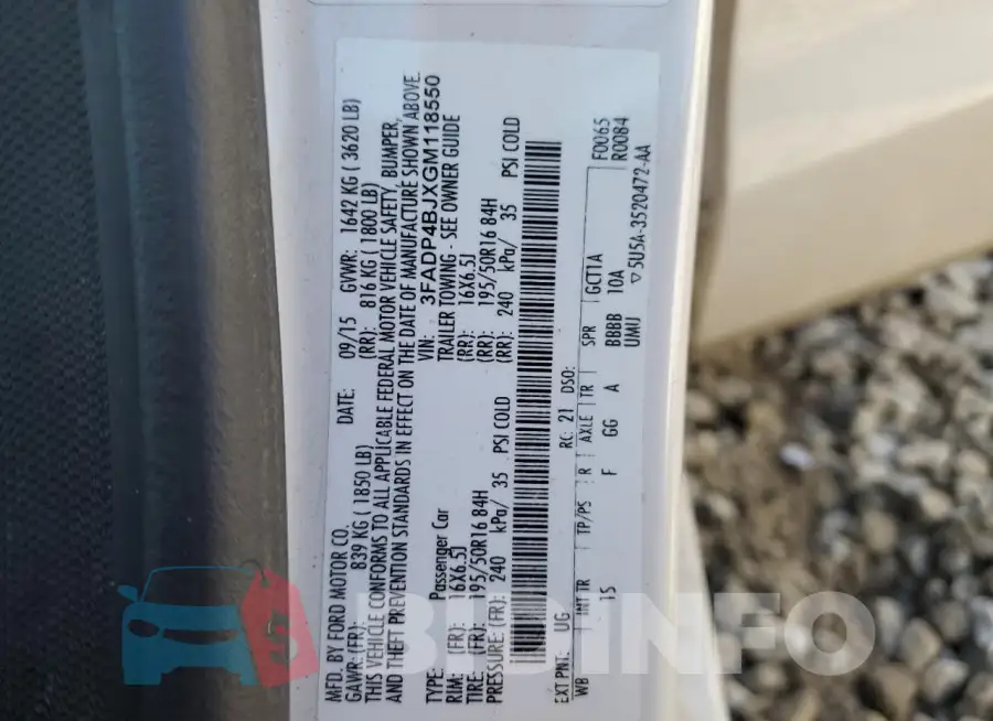 3FADP4BJXGM118550 Photo# 13