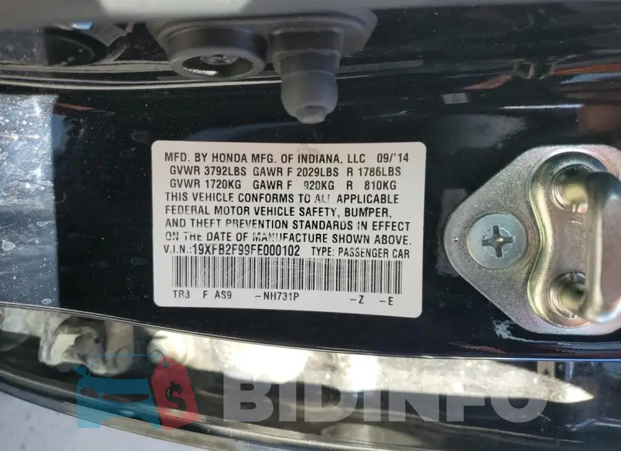 19XFB2F99FE000102 Photo# 12