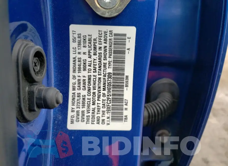 19XFC2F51HE057309 Photo# 12