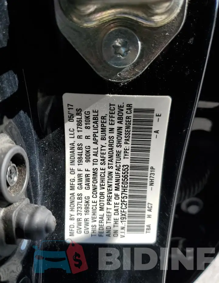 19XFC2F57HE056553 Photo# 13