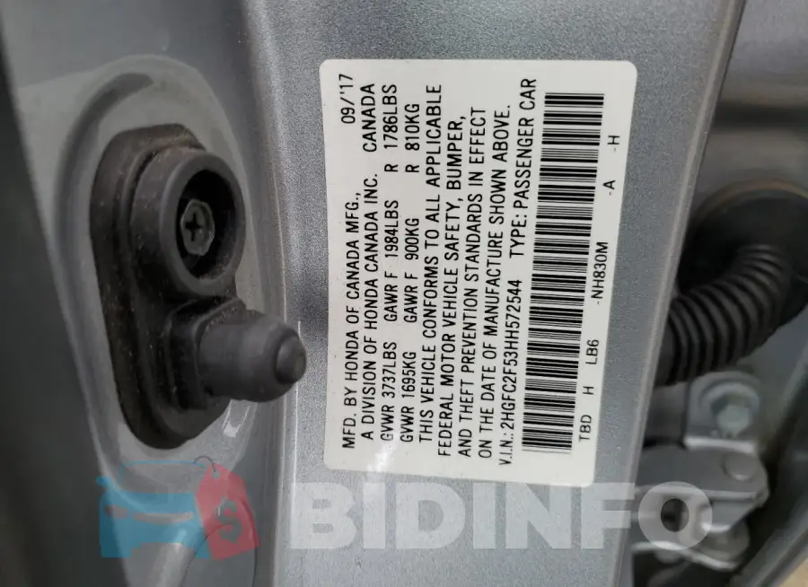 2HGFC2F53HH572544 Photo# 12
