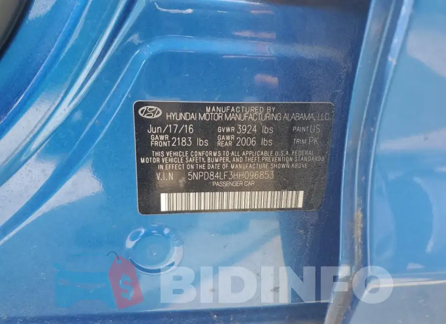 5NPD84LF3HH096853 Photo# 13