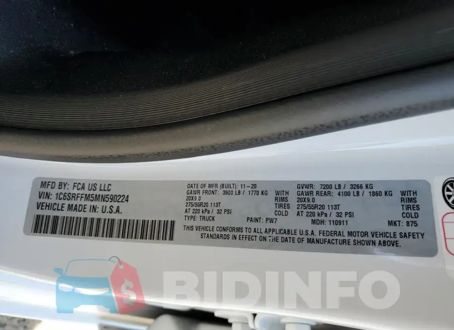 1C6SRFFM5MN590224 Photo# 13