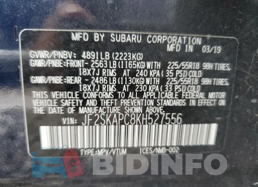 JF2SKAPC8KH527556 Photo# 12