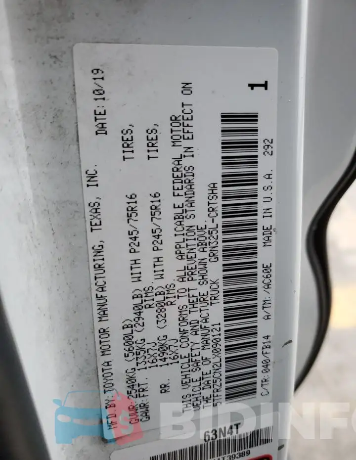 5TFRZ5CN2LX090121 Photo# 13