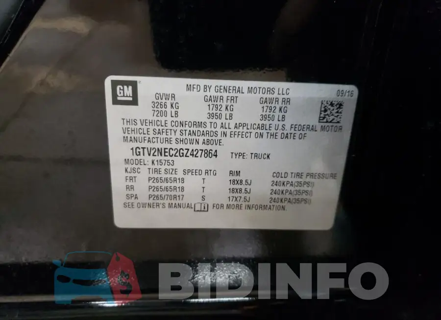 1GTV2NEC2GZ427864 Photo# 12