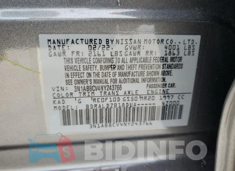 3N1AB8CV4NY243766 Photo# 12