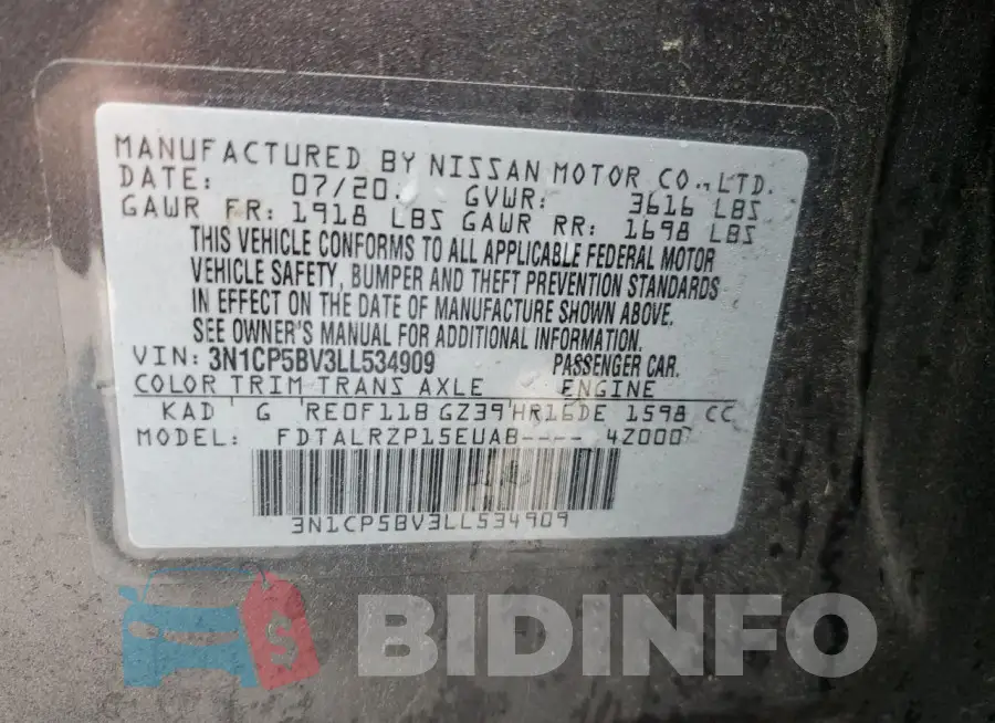 3N1CP5BV3LL534909 Photo# 13