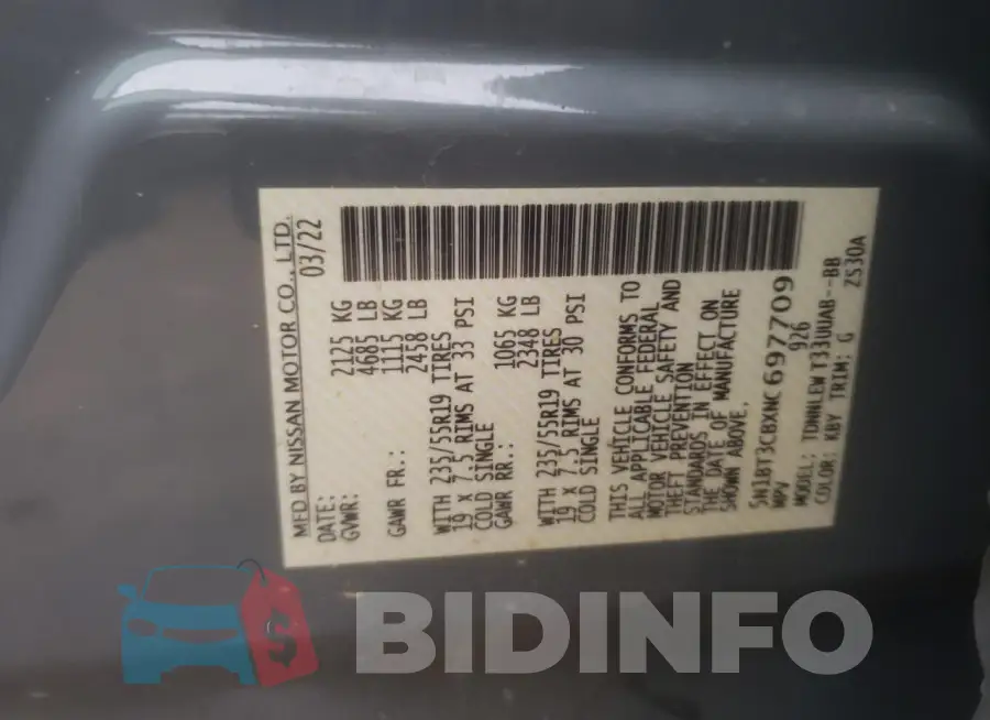 5N1BT3CBXNC697709 Photo# 13