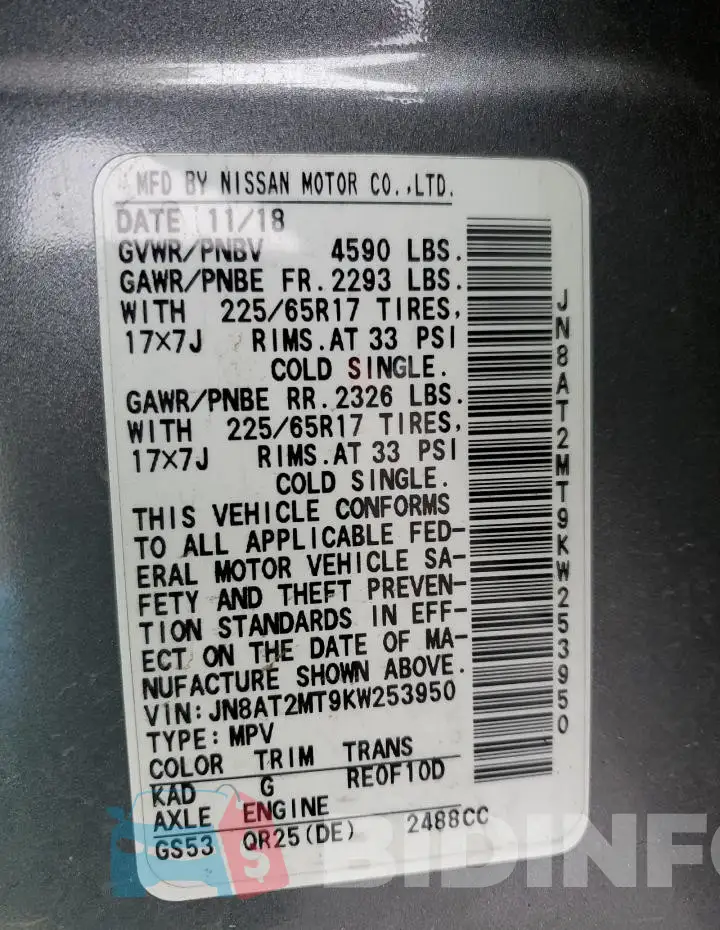 JN8AT2MT9KW253950 Photo# 13