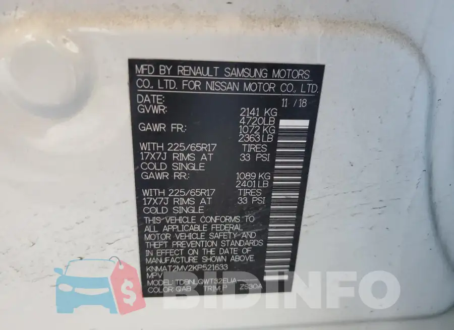 KNMAT2MV2KP521633 Photo# 14