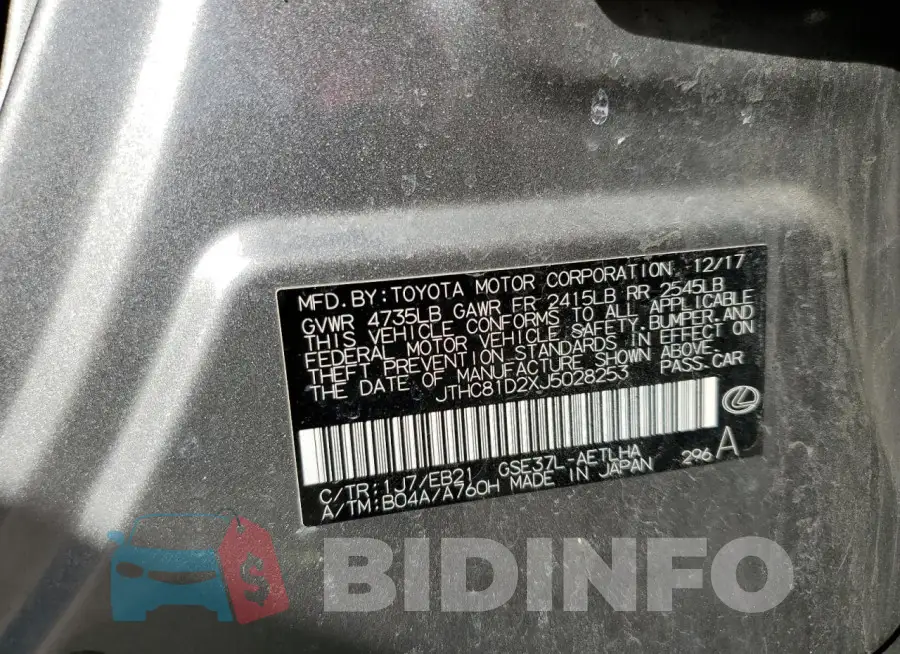 JTHC81D2XJ5028253 Photo# 12