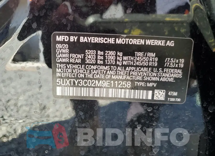5UXTY3C02M9E11258 Photo# 13