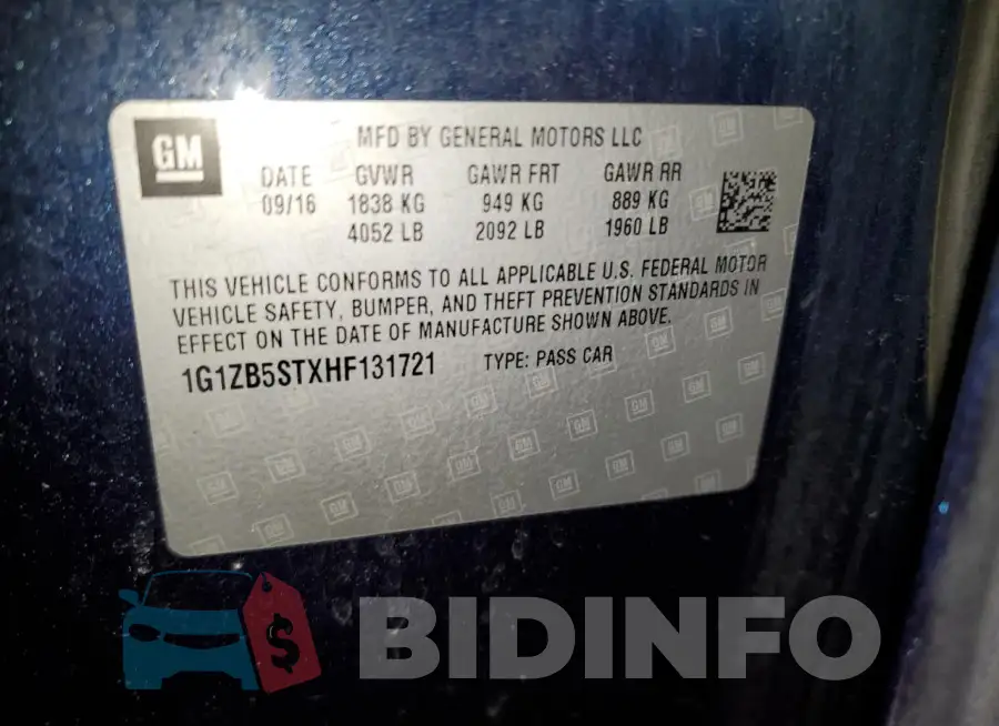 1G1ZB5STXHF131721 Photo# 12