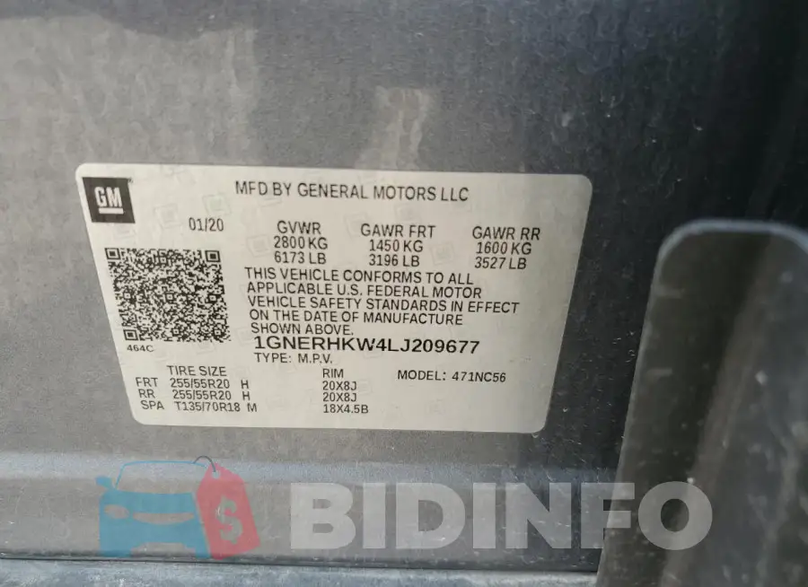 1GNERHKW4LJ209677 Photo# 13