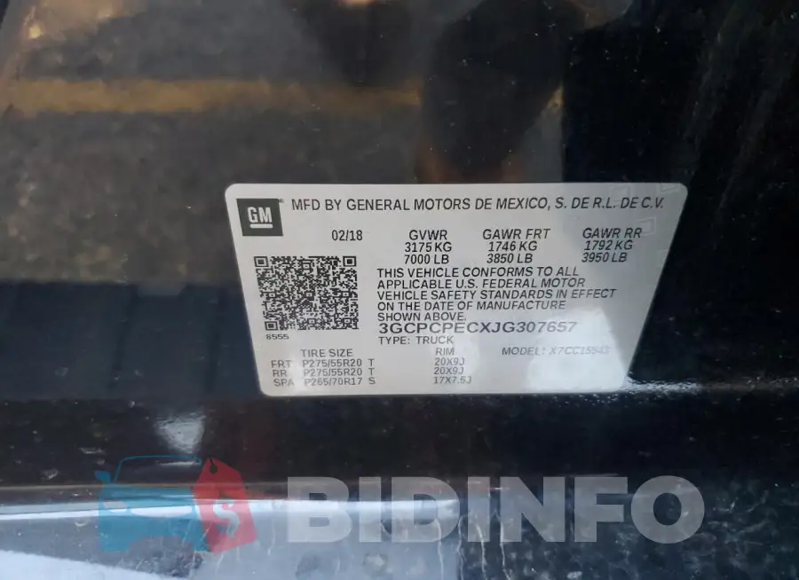 3GCPCPECXJG307657 Photo# 12