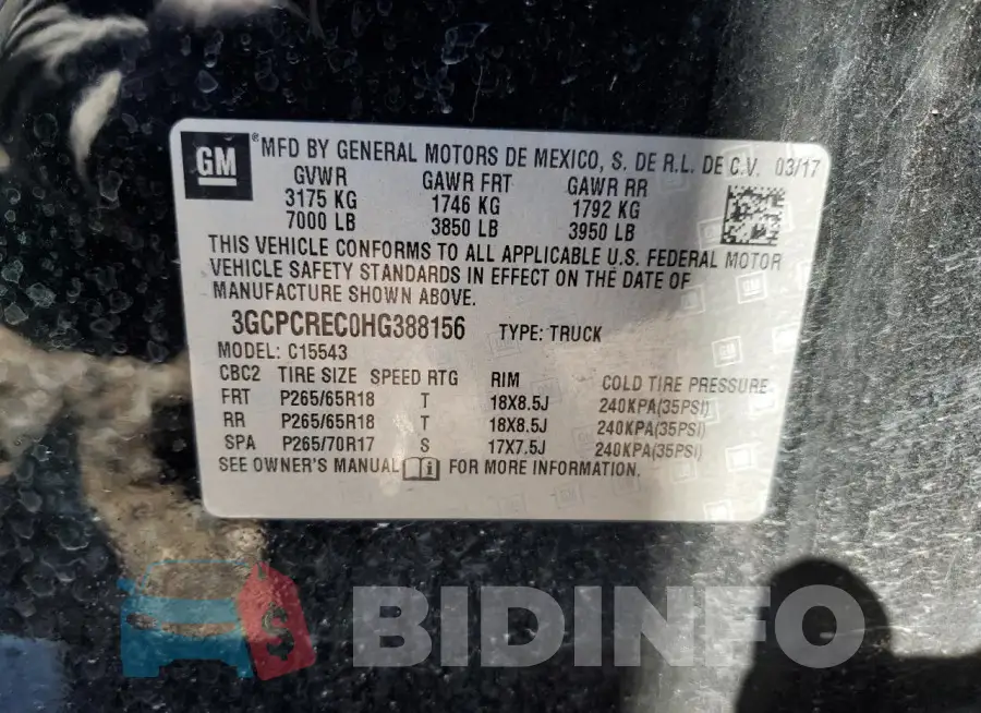 3GCPCREC0HG388156 Photo# 12