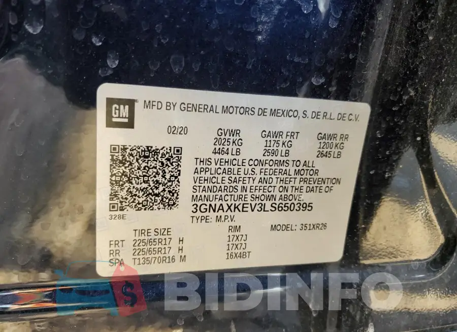 3GNAXKEV3LS650395 Photo# 12