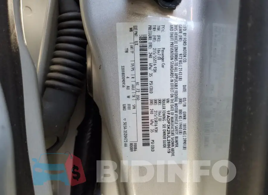 1FADP3K29JL288619 Photo# 12