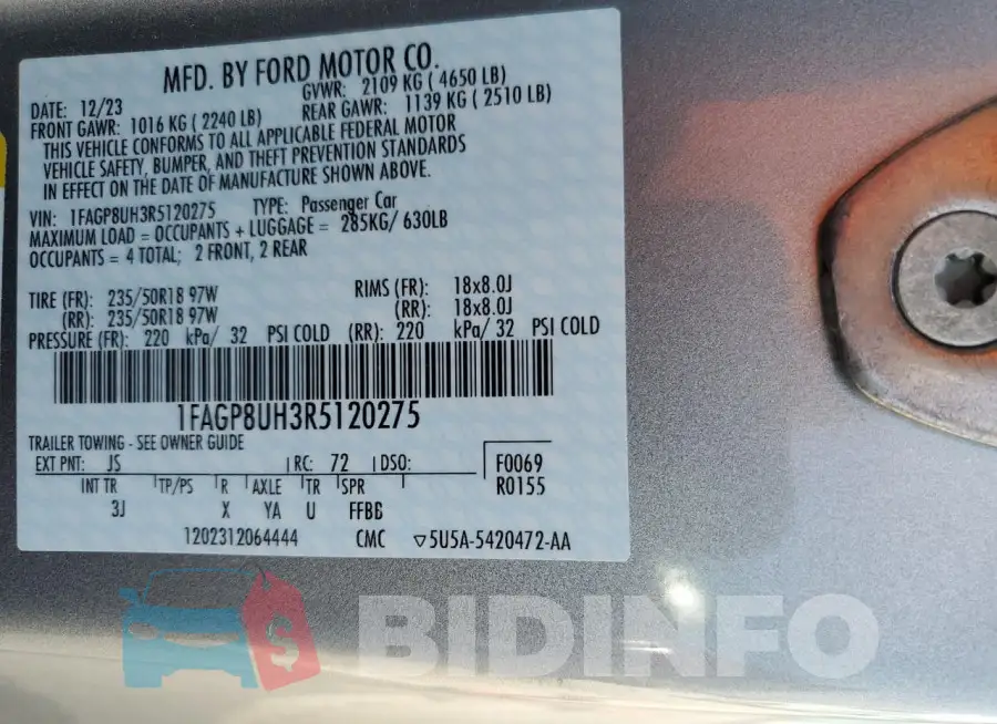 1FAGP8UH3R5120275 Photo# 12
