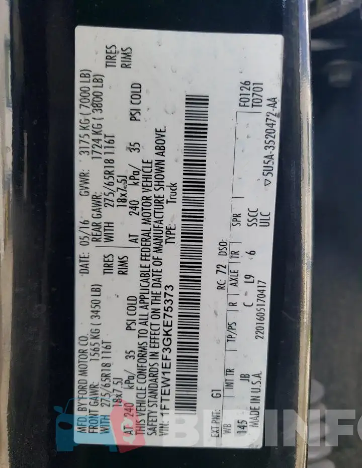 1FTEW1EF3GKE75373 Photo# 12