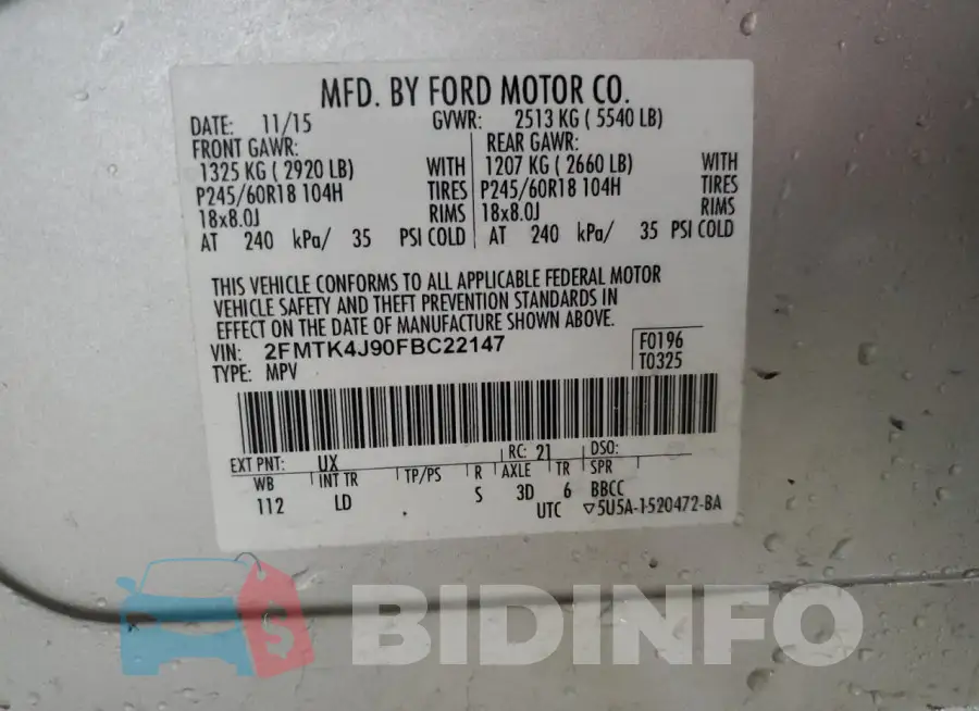 2FMTK4J90FBC22147 Photo# 13