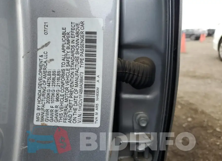 1HGCV1F48MA088473 Photo# 12