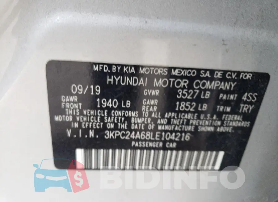 3KPC24A68LE104216 Photo# 12