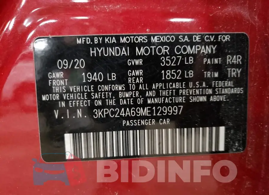 3KPC24A69ME129997 Photo# 13