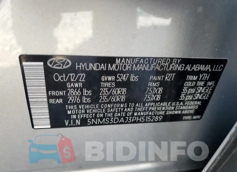 5NMS3DAJ3PH515289 Photo# 12