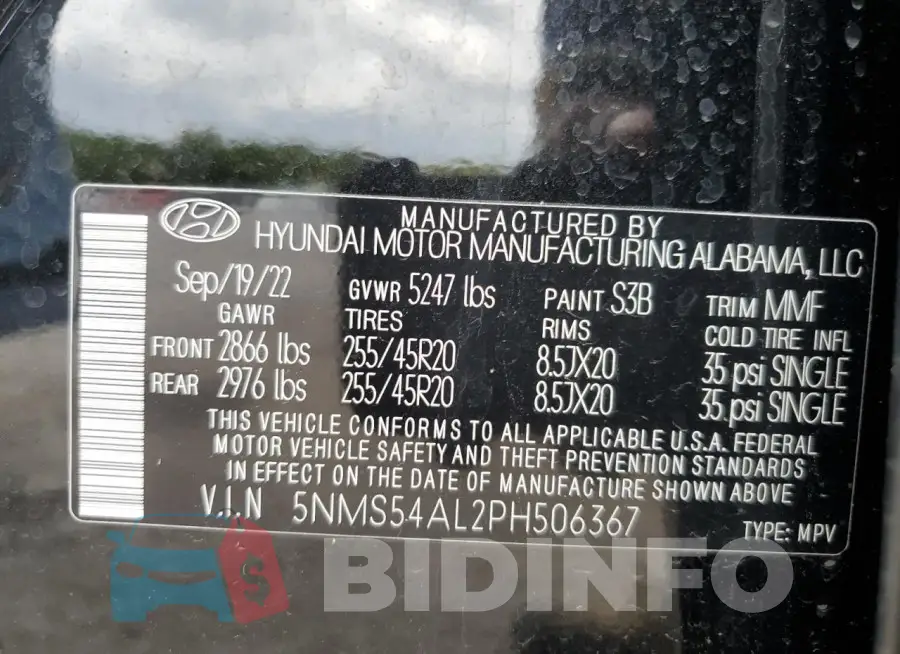 5NMS54AL2PH506367 Photo# 12