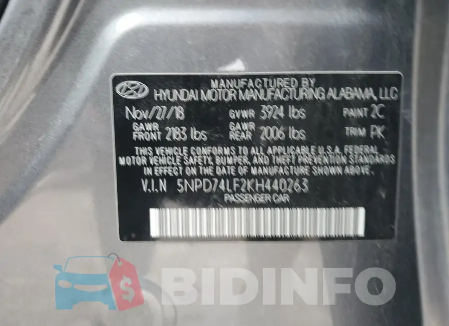 5NPD74LF2KH440263 Photo# 13