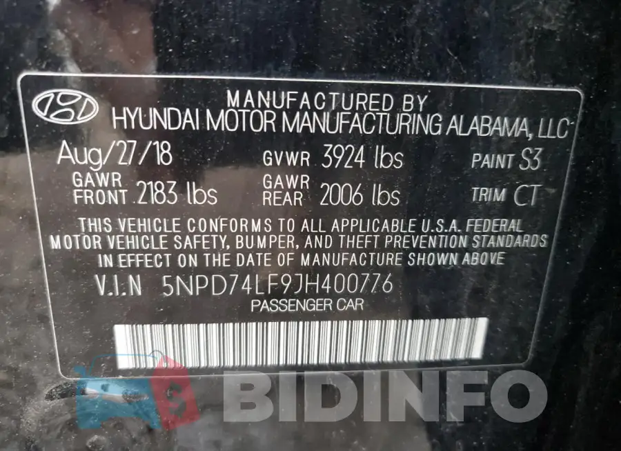 5NPD74LF9JH400776 Photo# 12