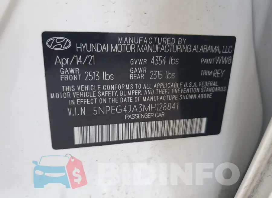 5NPEG4JA3MH128841 Photo# 12