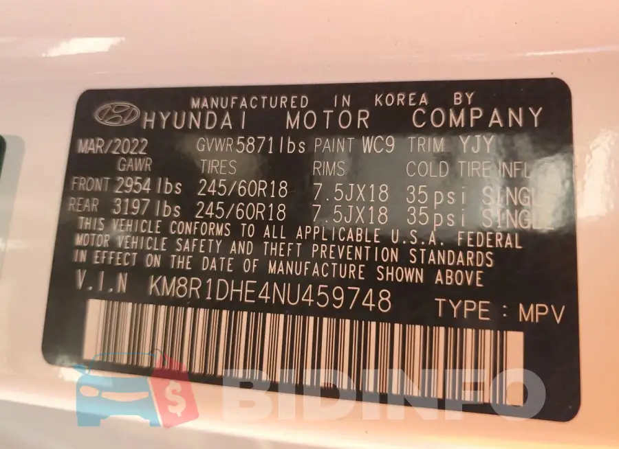 KM8R1DHE4NU459748 Photo# 14