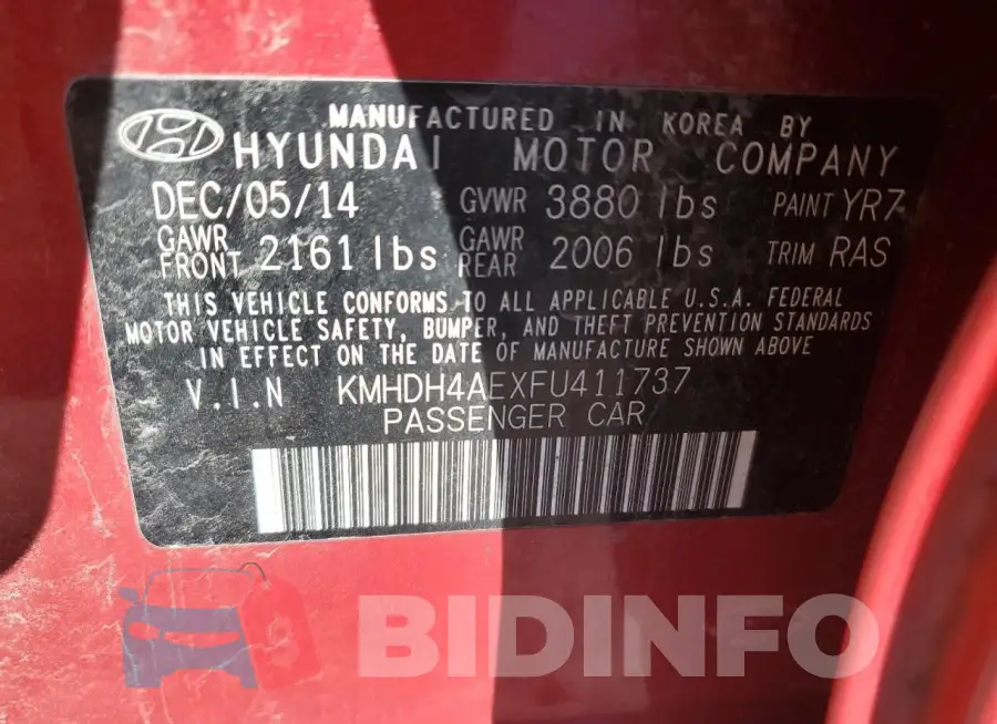 KMHDH4AEXFU411737 Photo# 12