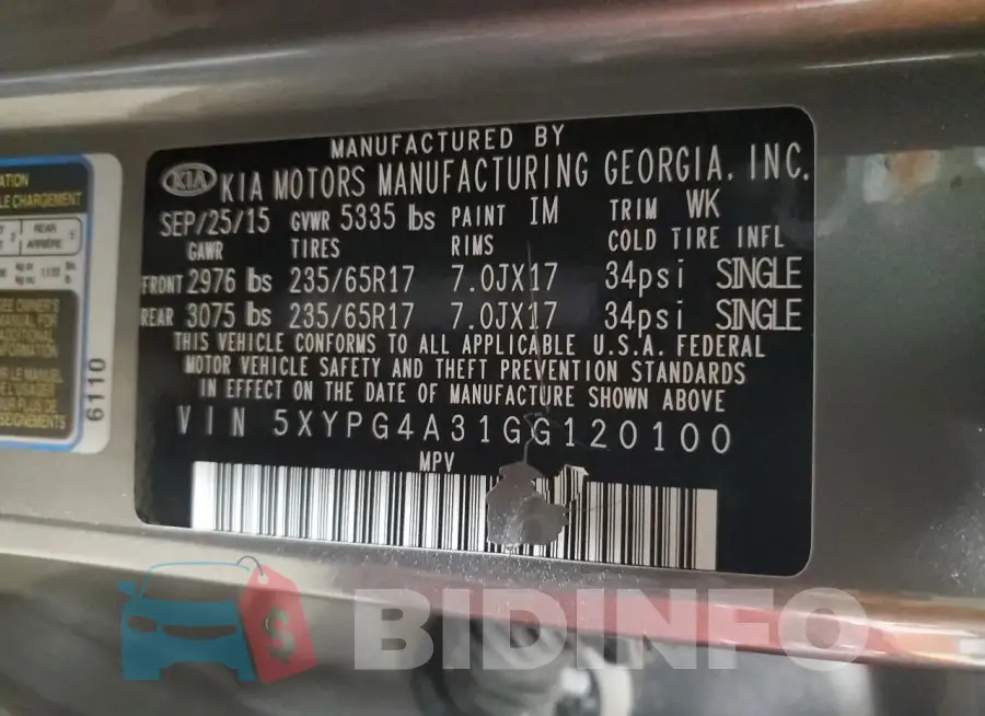5XYPG4A31GG120100 Photo# 12