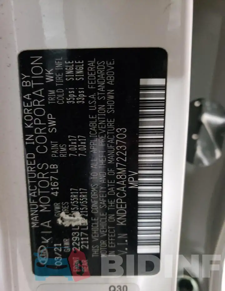 KNDEPCAA8M7223703 Photo# 13