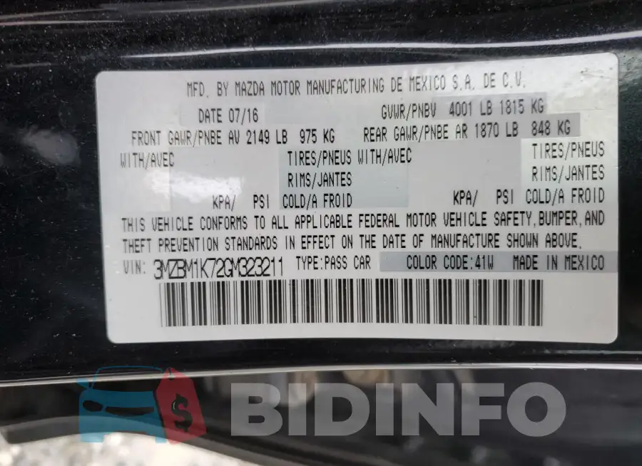 3MZBM1K72GM323211 Photo# 12