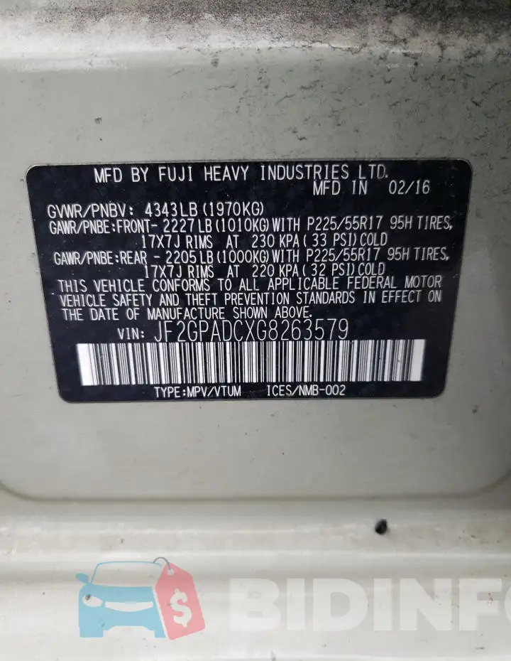 JF2GPADCXG8263579 Photo# 12